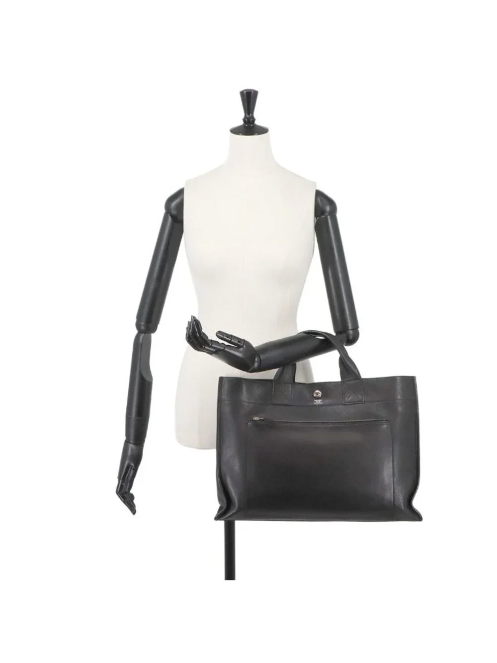 Hermes Sac Berlant Business Hand Bag Ever Gray Black Silver